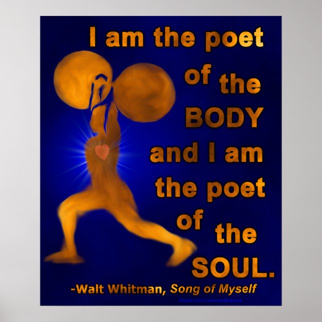 Gym Fitness Weightlifter Motivational Walt Whitman Poster (Framsidan)