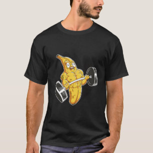 Gym Fitness Workout Banana Lyfts utbildningsvikt T Shirt