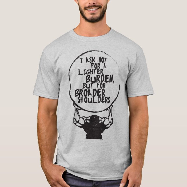 Gym Fitness Workout - Broader Shoulders Tee Shirt (Framsida)