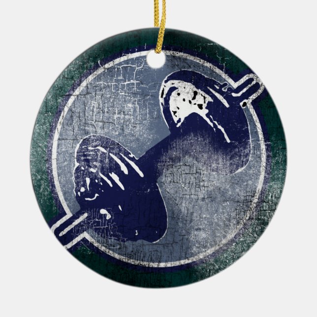 GYM-fitnessvikt Julgransprydnad Keramik (Framsidan)