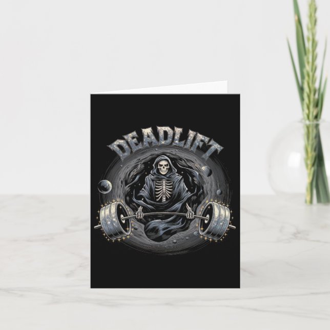 Gym för deadlift Skeleton Gift Fitness Goth Tarot  Kort (Framsida)