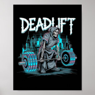 Gym för deadlift Skeleton Gift Fitness Goth Tarot Poster