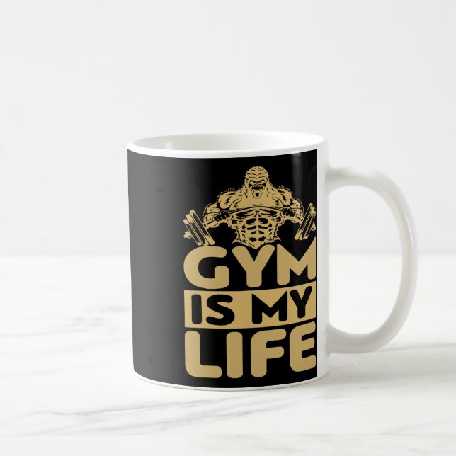 Gym Fuels Me Bodybuilding Motivation Intense Drive Kaffemugg (Höger)
