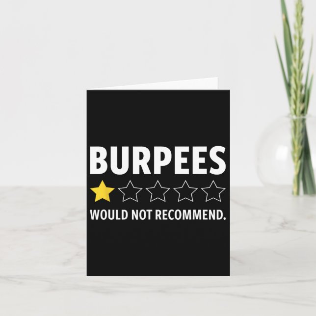 Gym Funny Fitness Burpees Bodybuilding Weightlifti Kort (Framsida)