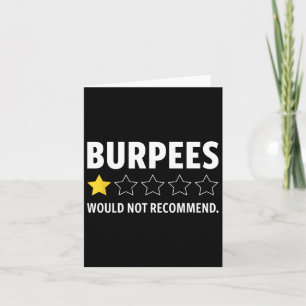 Gym Funny Fitness Burpees Bodybuilding Weightlifti Kort