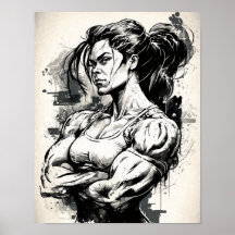 Gym Girl Motivational Muscle, vackra Woman