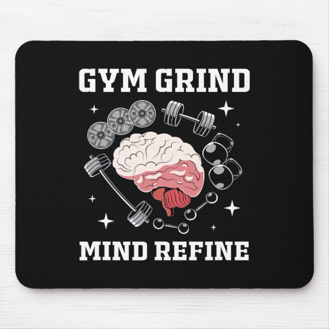 Gym Grind Mind Refined Bodybuilding Funny Gym Rat  Musmatta (Framsidan)