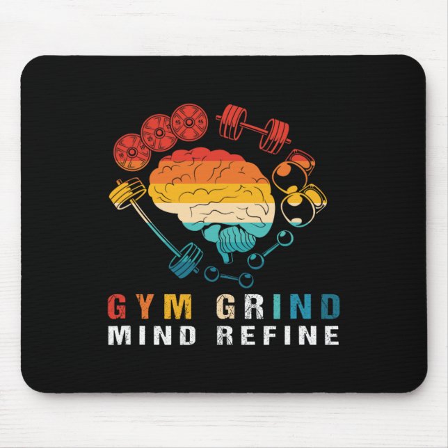 Gym Grind Mind Refined Bodybuilding Retro Gym Rat  Musmatta (Framsidan)