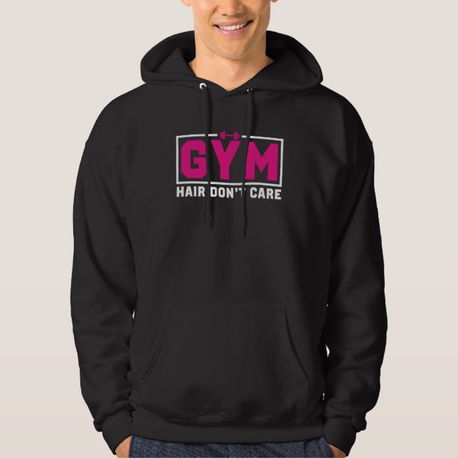 Gym Hair Gym Workout Fitness Weightlifting For Wom Hoodie (Framsida)