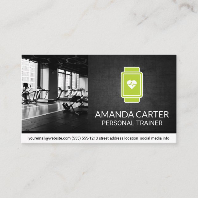 Gym | Hjärtbildskärmsbevakning Visitkort (Framsida)