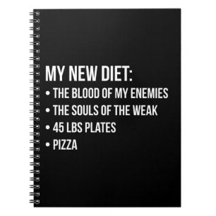 Gym Humor - Diet - Blood, Souls, Pizza - Funny Anteckningsbok