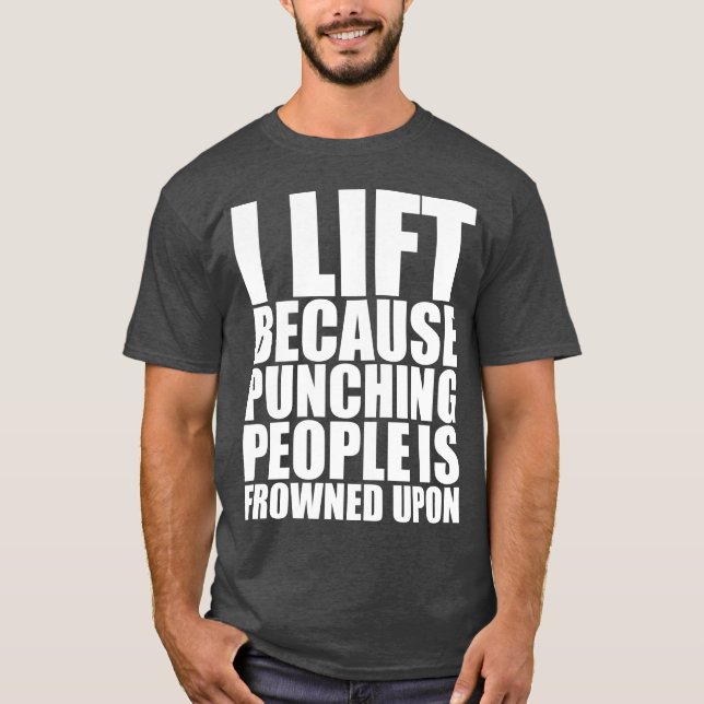 Gym Humor i Hiss för att Slående är förbjudet T-shirt (Framsida)