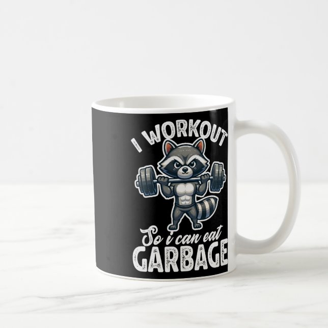 Gym I Workout So I Can Eat Garbage Raccoon Weight  Kaffemugg (Höger)