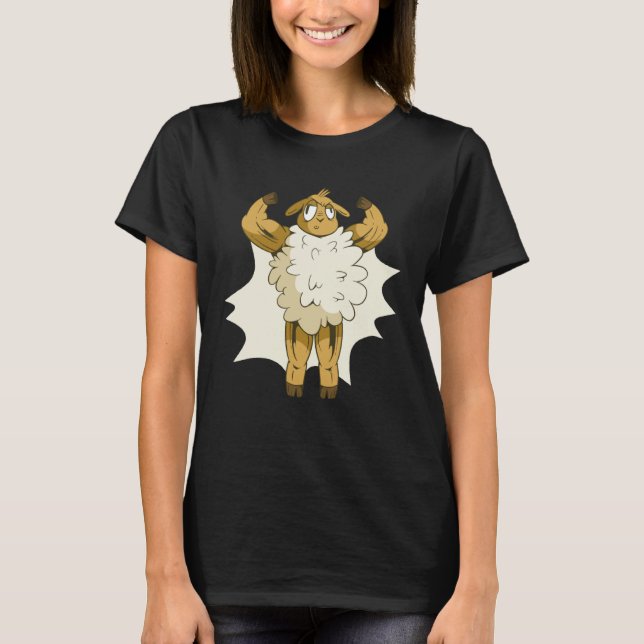 Gym Inspiration Workout Exercise Bodybuilder Sheep T Shirt (Framsida)