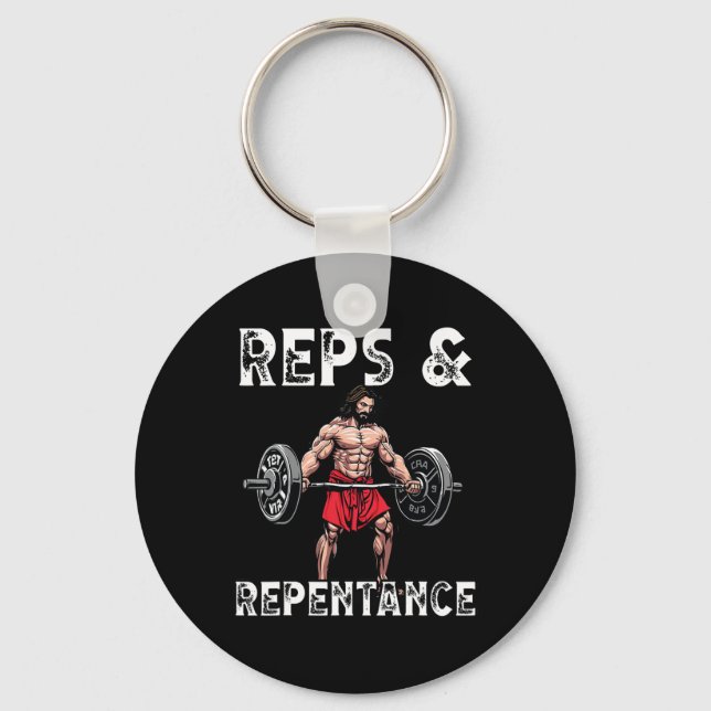 Gym Instruktor Christian Tro Bodybuilding Jesu Nyckelring (Framsida)