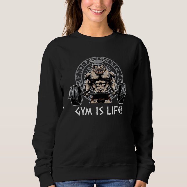 Gym Is Life Workout Positive Quotes Fitness Positi T Shirt (Framsida)