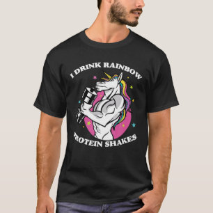 Gym - jag dricker Rainbow Protein Shakes - Unicorn T Shirt