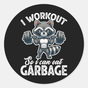 Gym jag tränar så jag kan äta sopträskbjörn vikt runt klistermärke