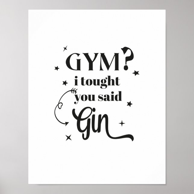 GYM? Jag trodde du sa GIN! Poster (Framsidan)