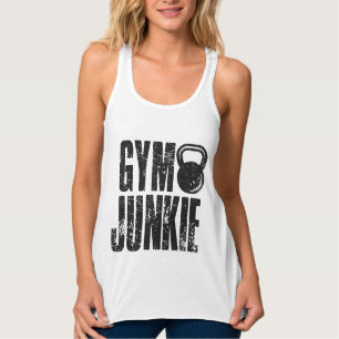 Gym Junkie - Lustigt Tanktop Linne Med Racerback