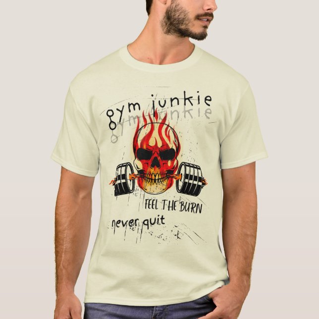 Gym Junkie: Workout Tee Shirt (Framsida)