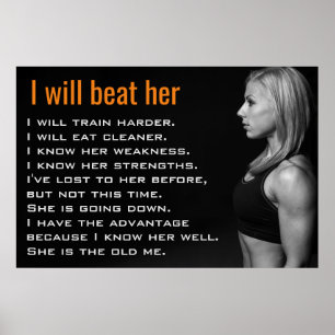 Gym Kvinna Muskler Tjej Träningsmotivation Poster