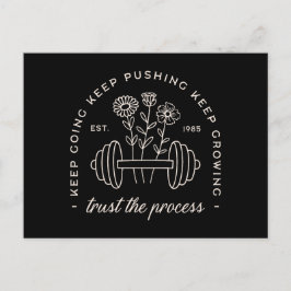 Gym litar på att den processaa behållan går vykort