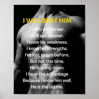 Gym Male Muscles | Guy Workout Motivation Poster