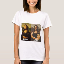 Gym Mona Lisa Före & Efter Rolig Fitness T Shirt