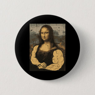 Gym Mona Lisa Muscle Roligt Workout Fitness Bodybu Knapp