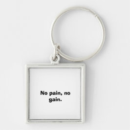 GYM-motivation Anpassad text  Och Ljusbrun Fyrkantig Silverfärgad Nyckelring