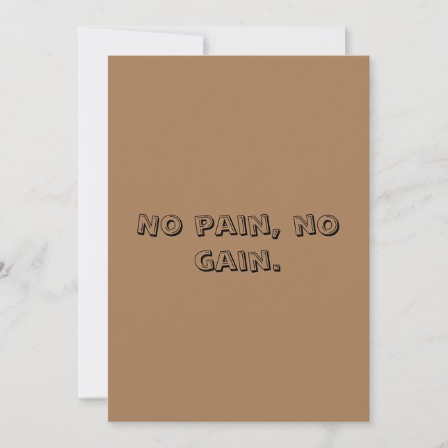 GYM-motivation Anpassad text  Och Ljusbrun Kort (Framsida)