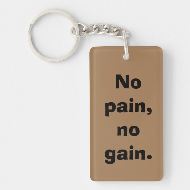 GYM-motivation Anpassad text  Och Ljusbrun Nyckelring (Framsidan)