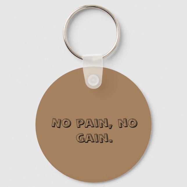 GYM-motivation Anpassad text  Och Ljusbrun Nyckelring (Framsida)