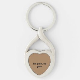 GYM-motivation Anpassad text Och Ljusbrun Twisted Heart Silverfärgad Nyckelring