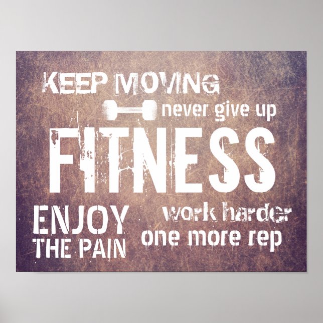 Gym Motivation Fitness Personal Trainer Grunge Poster (Framsidan)