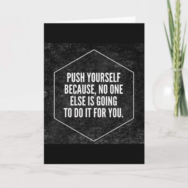 Gym Motivation - Push Yourself - Inspirational Kort (Framsida)