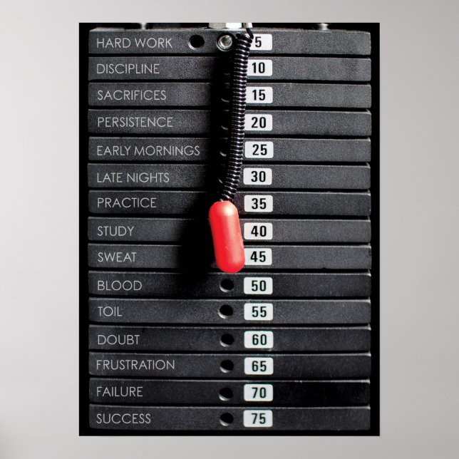 Gym Motivational Ord - Weight Tallrikar - Workout Poster (Framsidan)