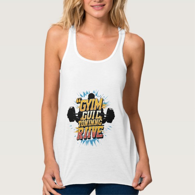 gym motivationell design linne med racerback  (Framsida)