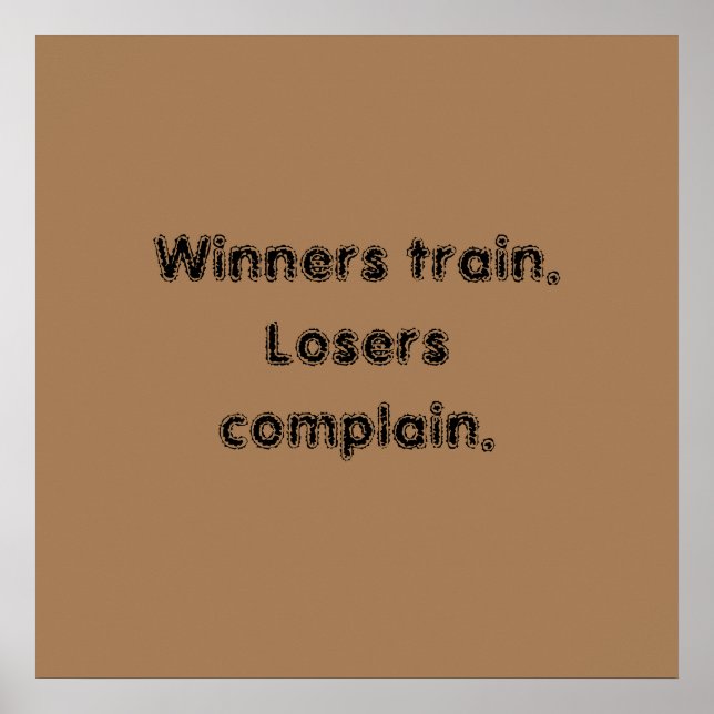 GYM-motiverande citat och ljust brunt affisch (Framsidan)