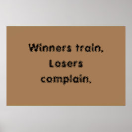 GYM-motiverande citat och ljust brunt affisch