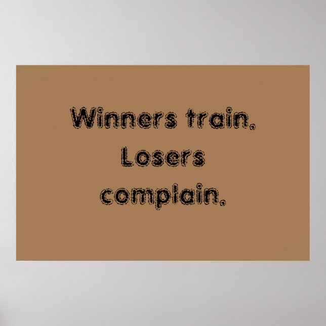 GYM-motiverande citat och ljust brunt affisch (Framsidan)
