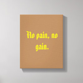 GYM-motiverande citat och ljust brunt Canvastryck