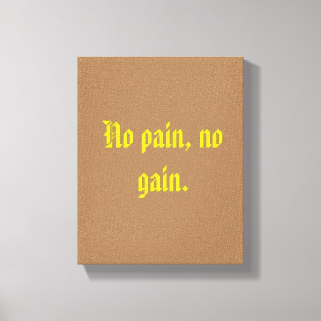 GYM-motiverande citat och ljust brunt Canvastryck (Framsida)