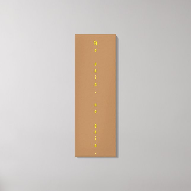 GYM-motiverande citat och ljust brunt Canvastryck (Framsida)