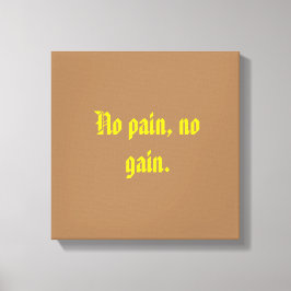 GYM-motiverande citat och ljust brunt canvastryck