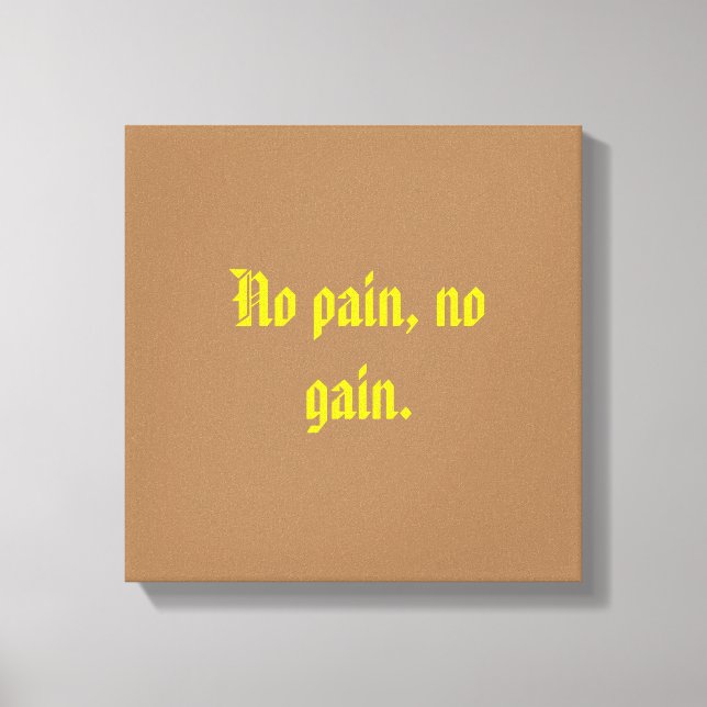 GYM-motiverande citat och ljust brunt canvastryck (Framsida)