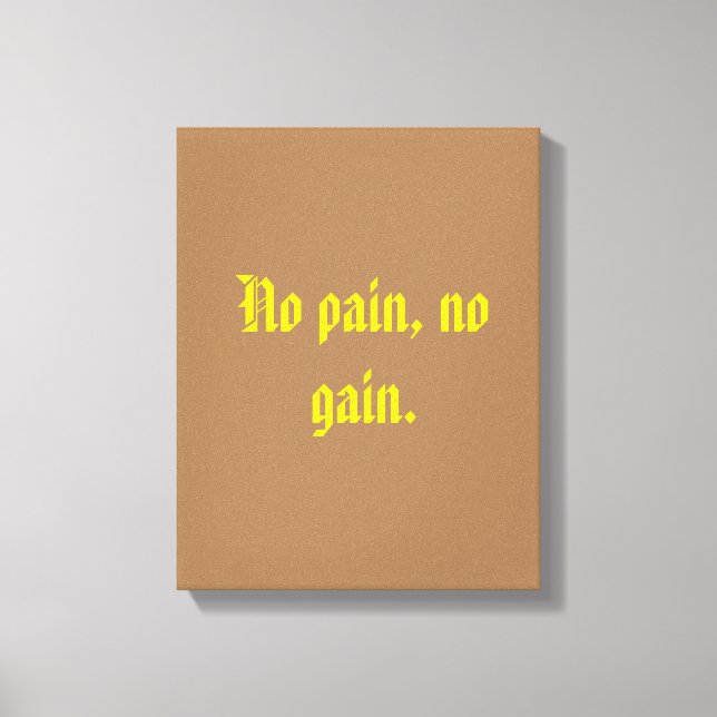 GYM-motiverande citat och ljust brunt  Canvastryck (Framsida)