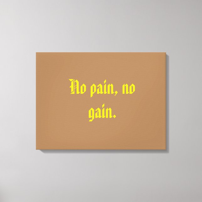 GYM-motiverande citat och ljust brunt Canvastryck (Framsida)