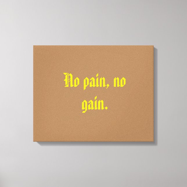 GYM-motiverande citat och ljust brunt Canvastryck (Framsida)